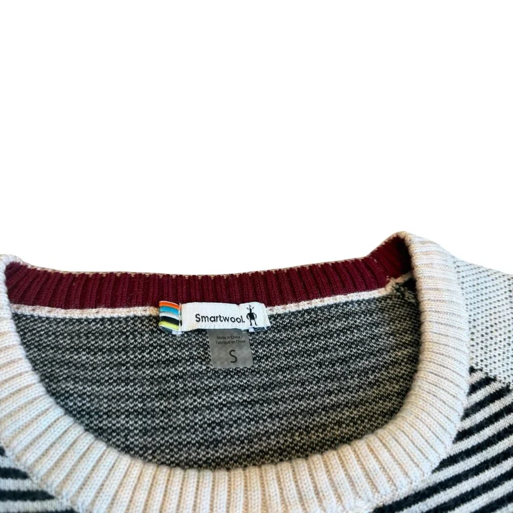 Smartwool Dacono Ski Crew Sweater Pullover Black White Stretch Size Small Womens - Picture 3 of 11